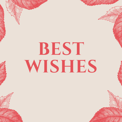 Best Wishes, Pink theme background.