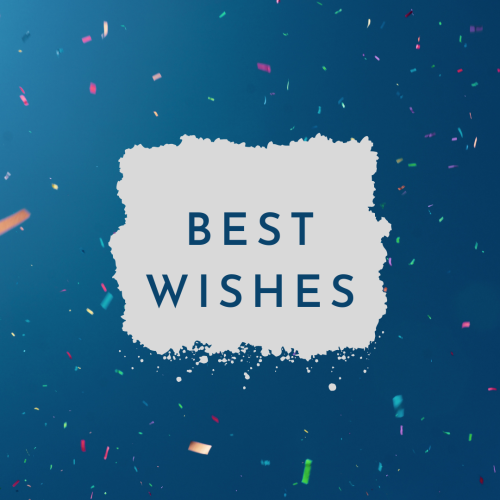 Blue background lots of sparkles, Best Wishes.