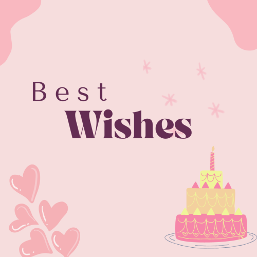 Pink birthday theme design, Best Wishes.