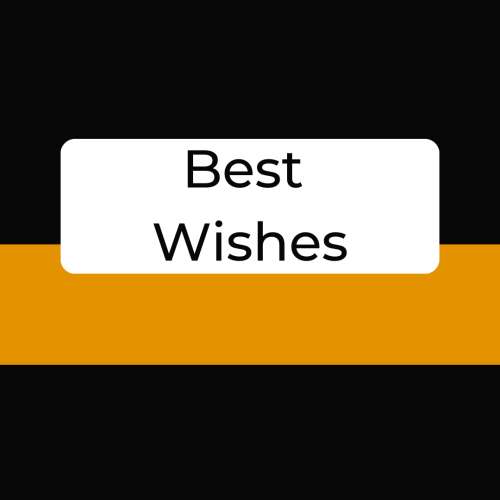 Black gold and white color wish card, Best Wishes.