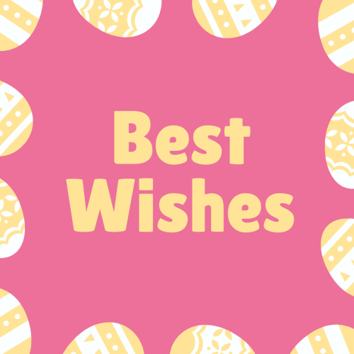 Best wishes, pink color wish card.