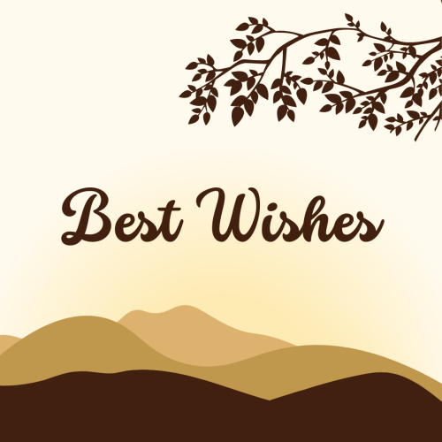 Beautiful drawing on a wish card, Best wishes.