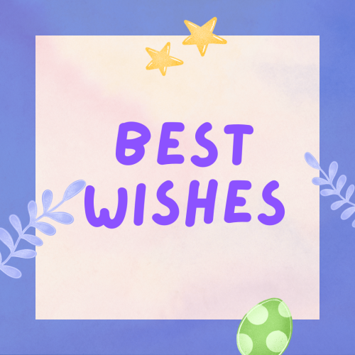 Best Wishes, purple background wish card.