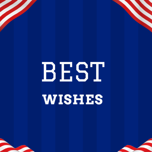 Best wishes with dark blue background 