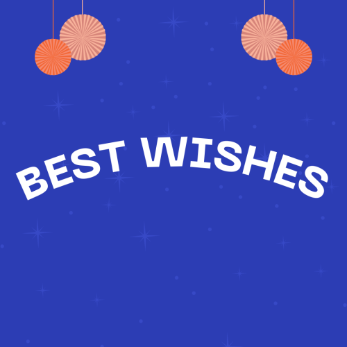 Simple blue color wish card, Best Wishes.