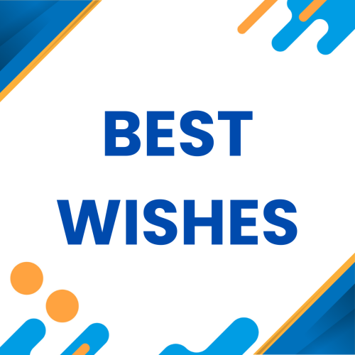 Blue wish card design, Best Wishes.