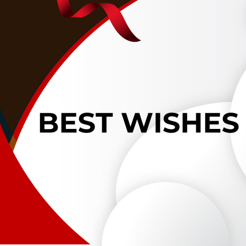 Dark red and light red wish card, Best Wishes.