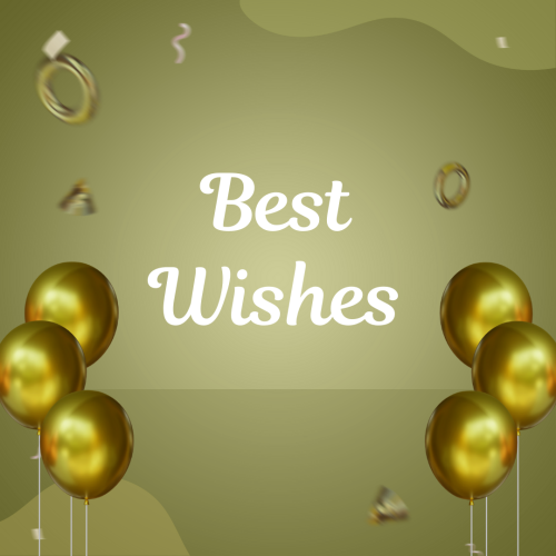Golden balloons, Best Wishes.