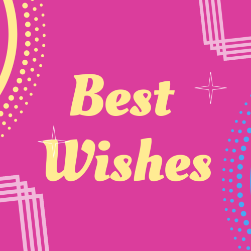 Pink color wish card, Best Wishes.