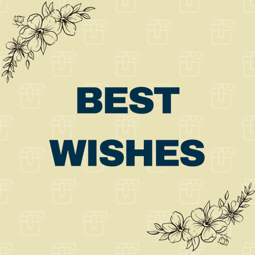Best Wishes, flowers drawing on a wish card.