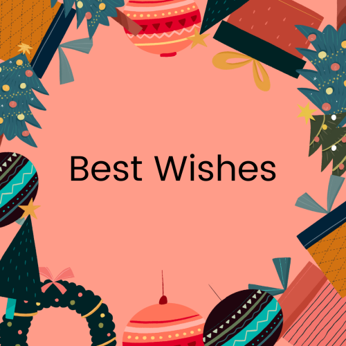 Best Wishes, beautiful items on a design.