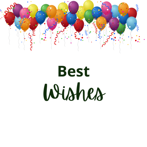 Lots of balloons on top, Best Wishes.