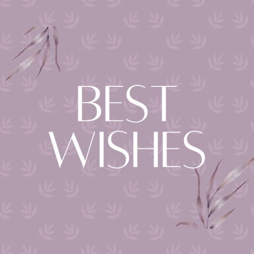 Best Wishes, simple purple design.