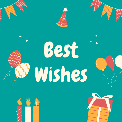 Best Wishes, birthday theme design.