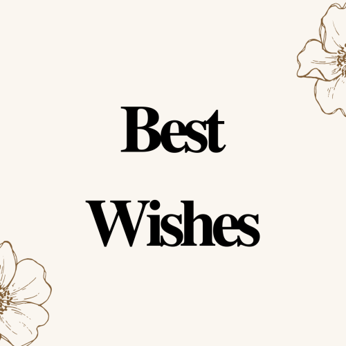 Flower drawing on top and bottom side, Best Wishes.