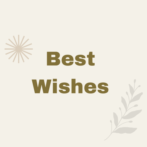 Best Wishes, white simple background.