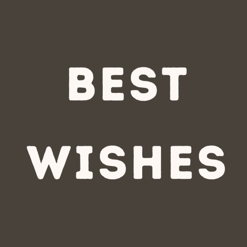 Best Wishes, brown color simple wish card design.