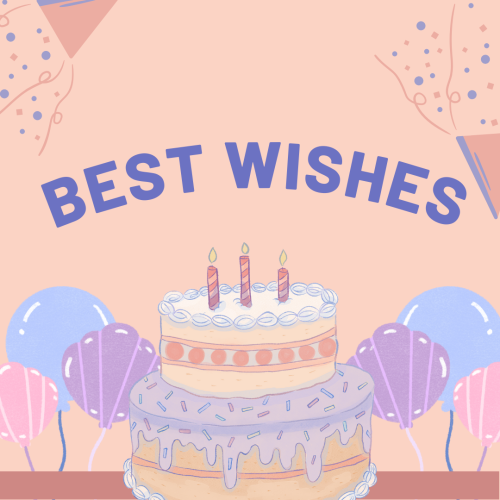 Birthday theme wish card, Best Wishes.