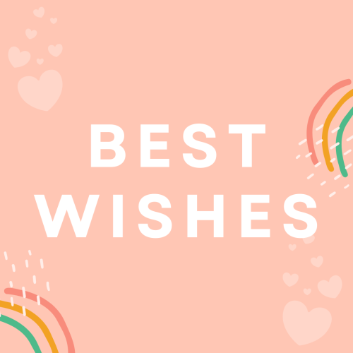 Colorful lines on pink background, Best Wishes.