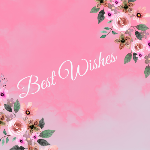 Flowers on pink background, Best wishes.