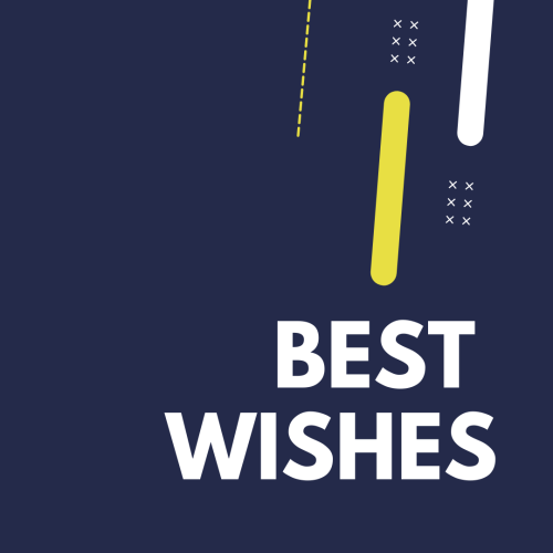 Simple dark blue wish card, Best Wishes.