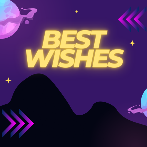 Neon theme wish card design, Best Wishes.