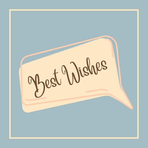 Best wishes written in message icon.