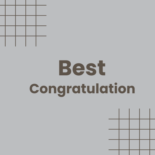 Best congratulation, on grey background.
