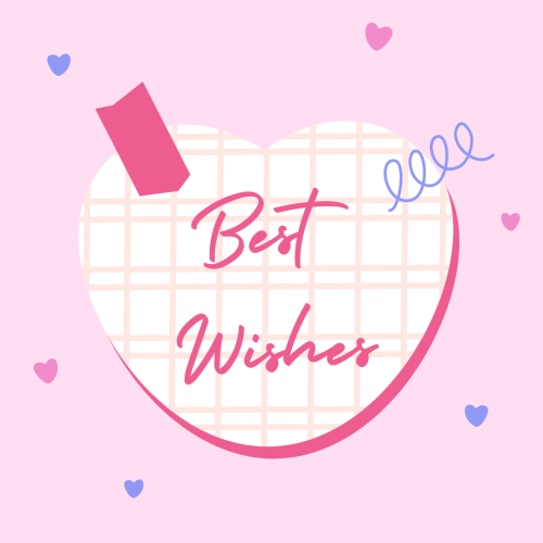 Heart on a pink background, Best Wishes.