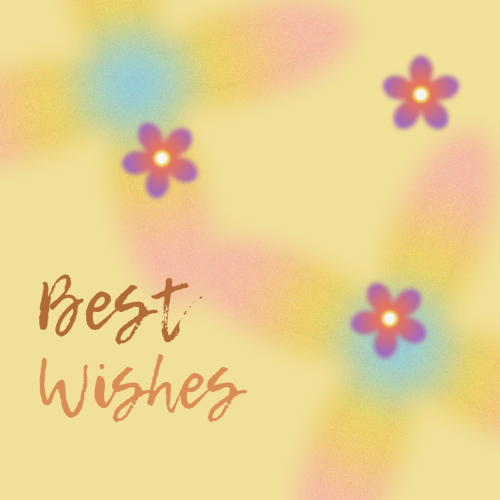 Best wishes, yellow background, 