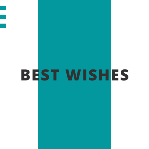 Simple two-color design, Best Wishes.