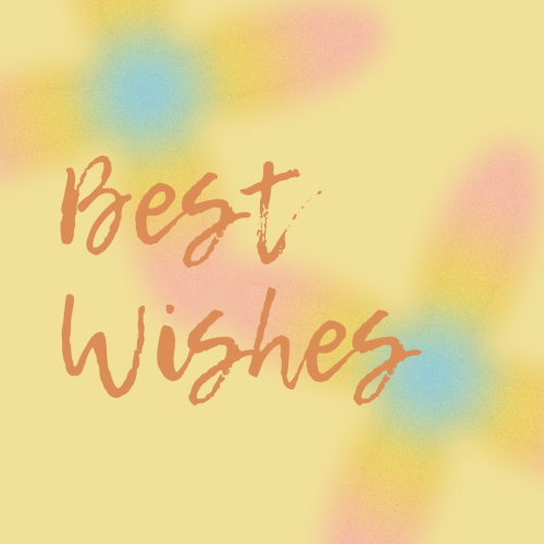 Best Wishes, yellow blurry wish card theme.