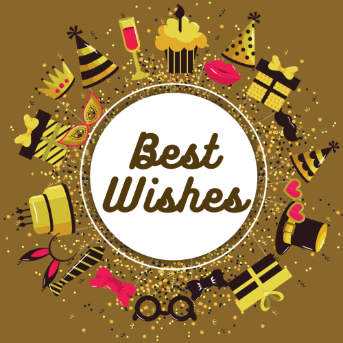 Golden birthday theme design, Best Wishes.