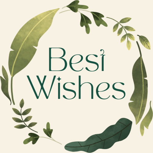 Leaves in a round shape, Best Wishes.