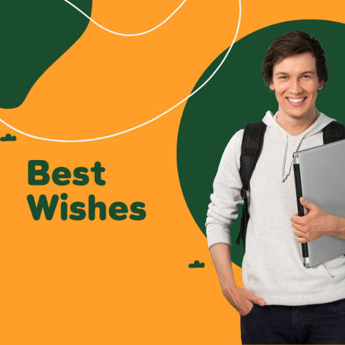 A boy holding a laptop, Best wishes.