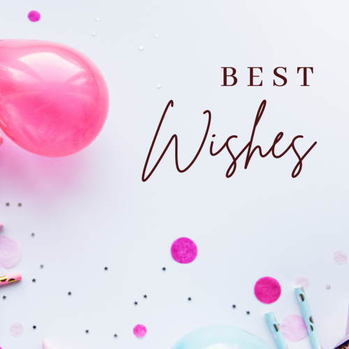 Pink balloon on white background, Best Wishes.