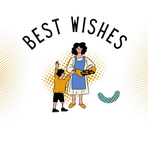 Best Wishes, a women and a child.