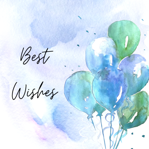 Best Wishes, balloons drawing.