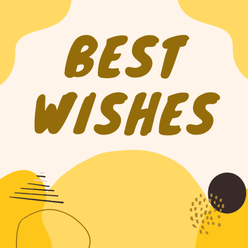 Best wishes, a colorful wish card design.