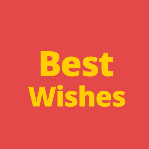 Best wishes, red background.