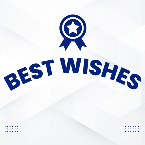 A medal on a design, Best Wishes.