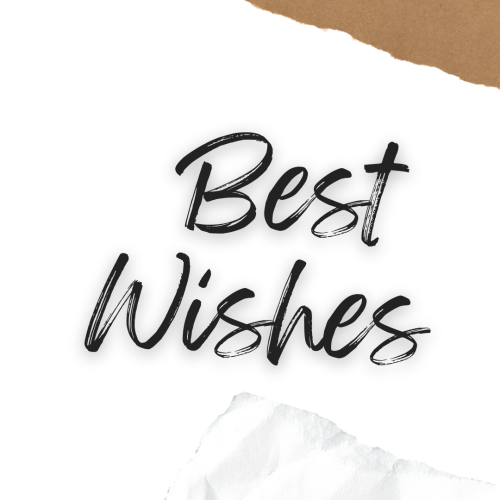 Brown and white wish card design, Best Wishes.