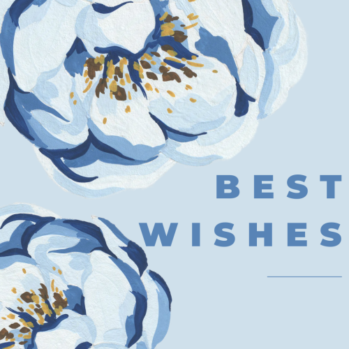 Blue flower artistic design, Best Wishes.