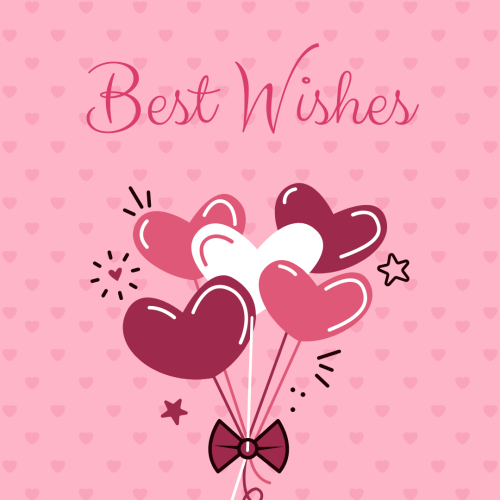 Heart shape balloons, Best Wishes.
