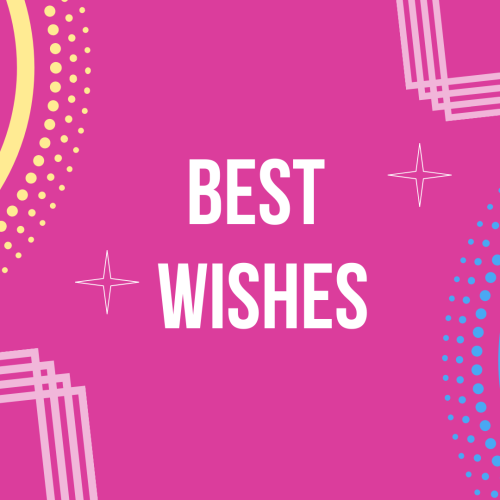 Pink theme wish card, Best wishes.
