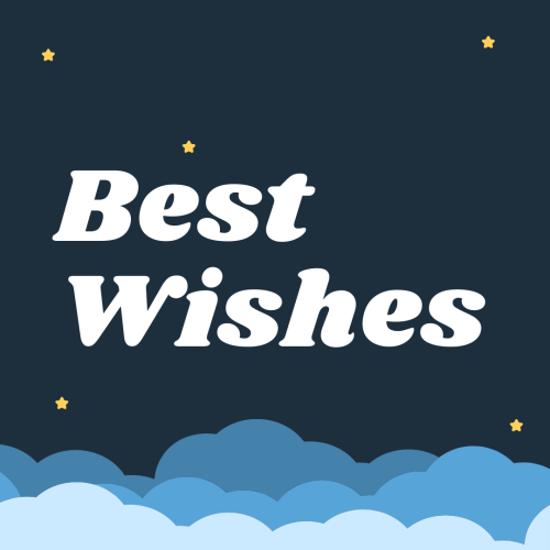 Cloud on dark background, Best wishes.