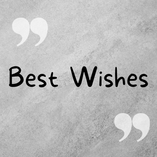 Best Wishes, grey color background.