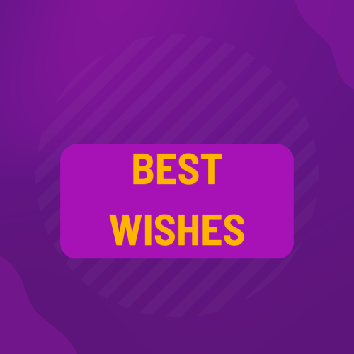 Best Wishes, Dark and light purple wish card.