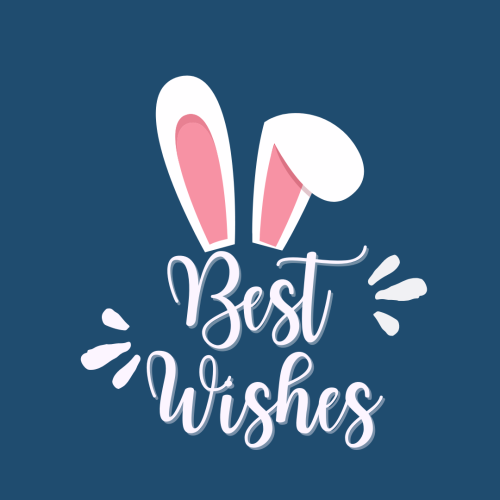 Simple wish card and rabbit ear, Best Wishes.
