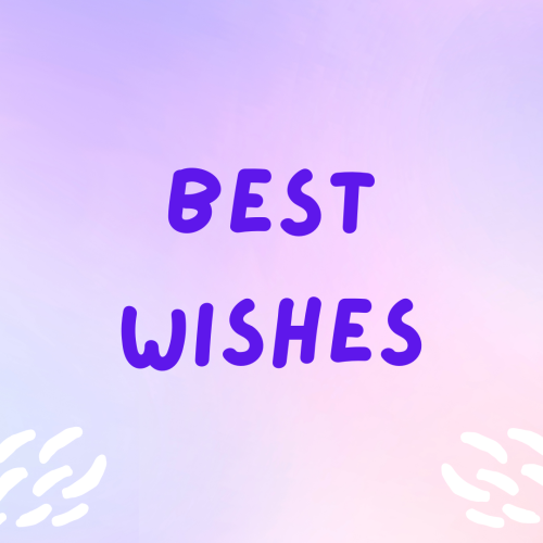 Best Wishes, purple background on canvas.